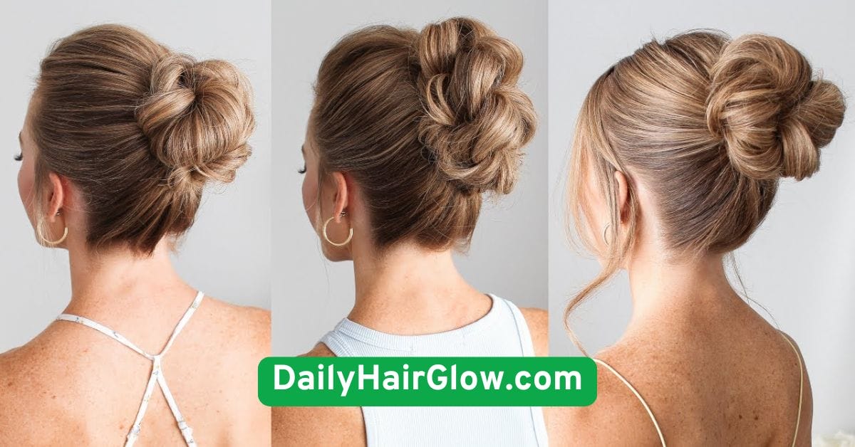 High Messy Bun with Scrunchie